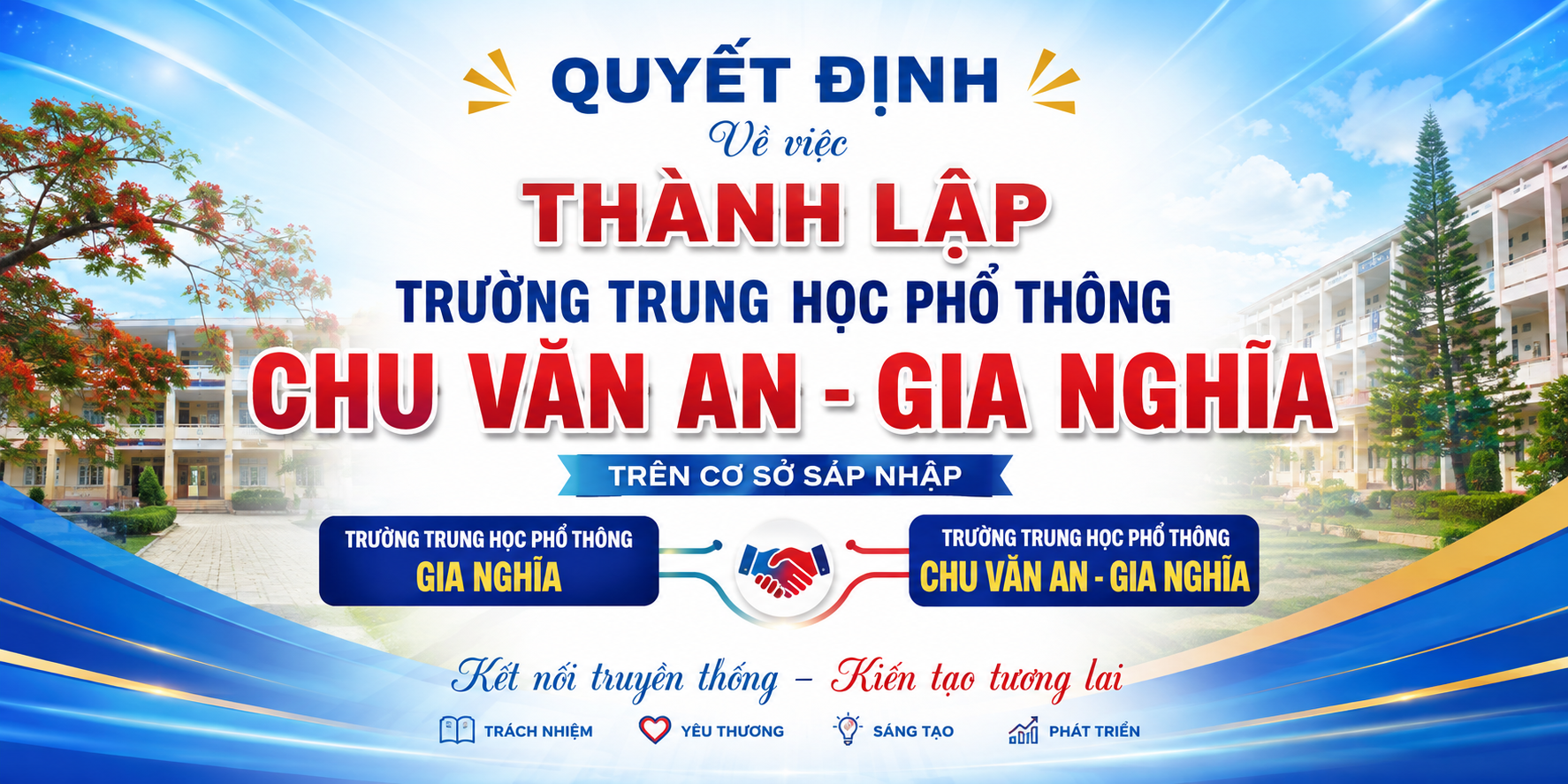 Quyết định Về việc thành lập Trường Trung học phổ thông Chu Văn An – Gia Nghĩa trên cơ sở sáp nhập Trường Trung học phổ thông Gia Nghĩa và Trường Trung học phổ thông Chu Văn An – Gia Nghĩa
