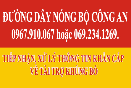 Đường dây nóng tiếp nhận, xử lý các thông tin khẩn cấp về tài trợ khủng bố