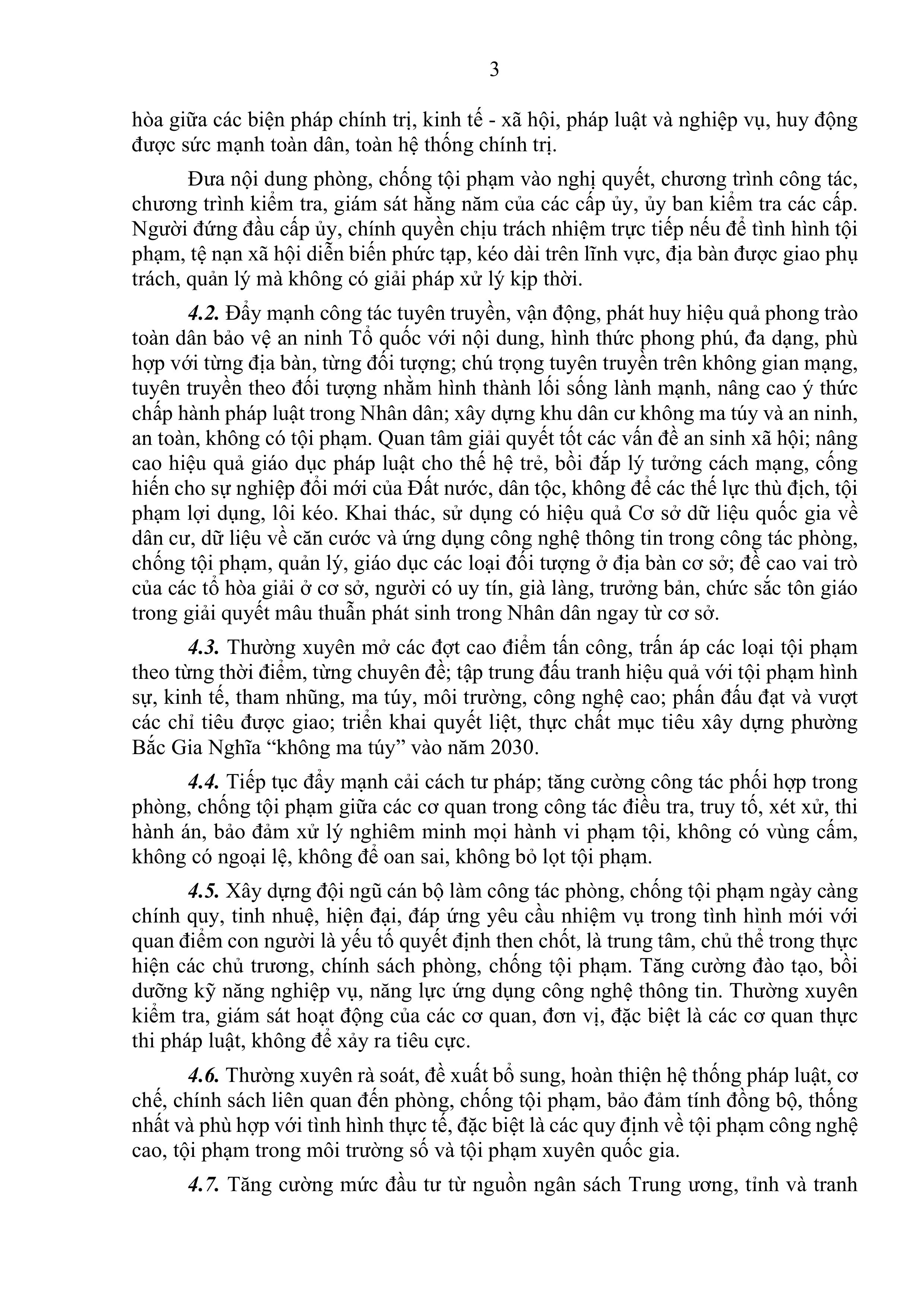 Nghị quyết về tăng cường sự lãnh đạo của Đảng đối với công tác phòng, chống tội phạm trên địa bàn phường Bắc Gia Nghĩa, giai đoạn 2026 – 2030