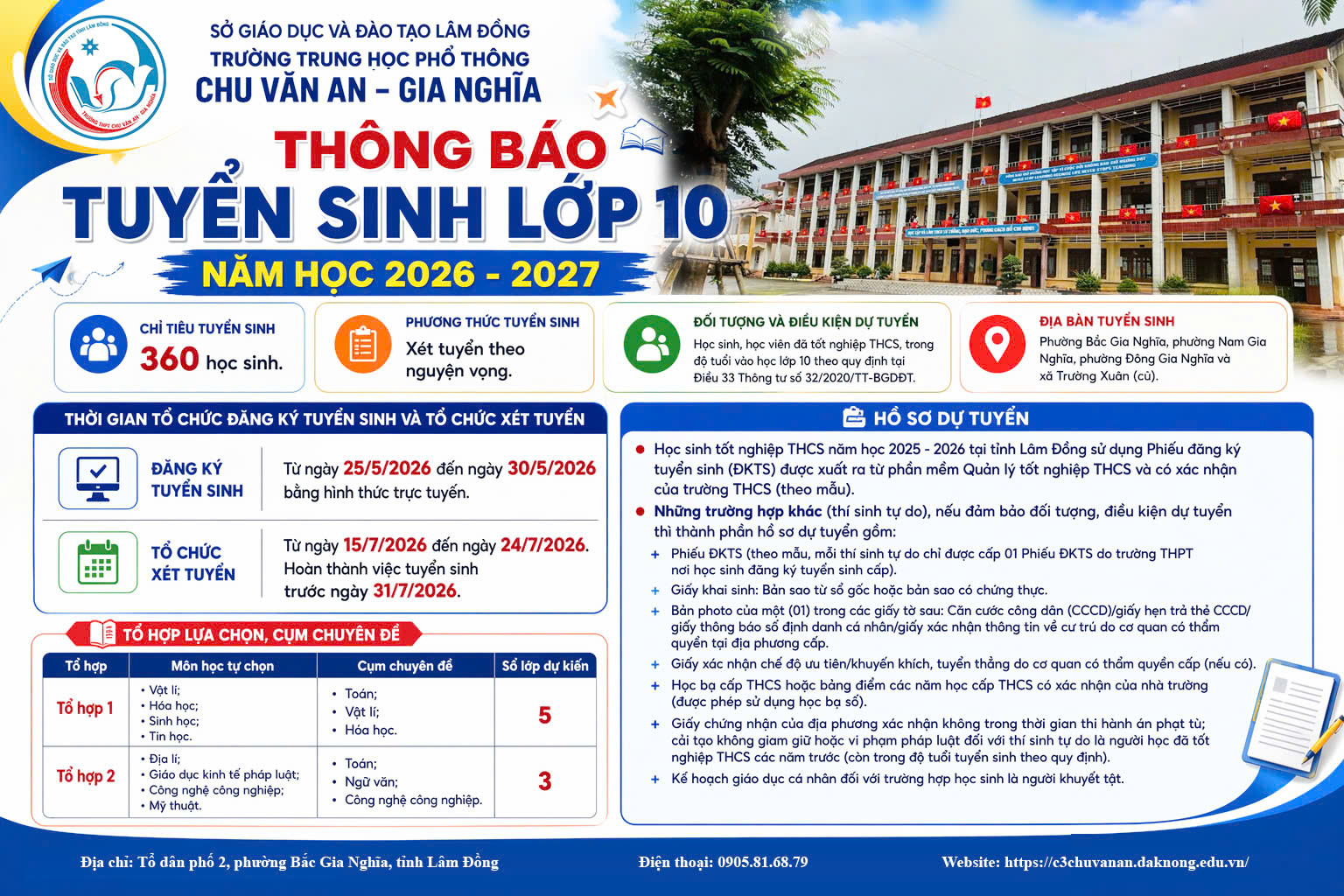 KẾ HOẠCH TUYỂN SINH LỚP 10 NĂM HỌC 2026 – 2027