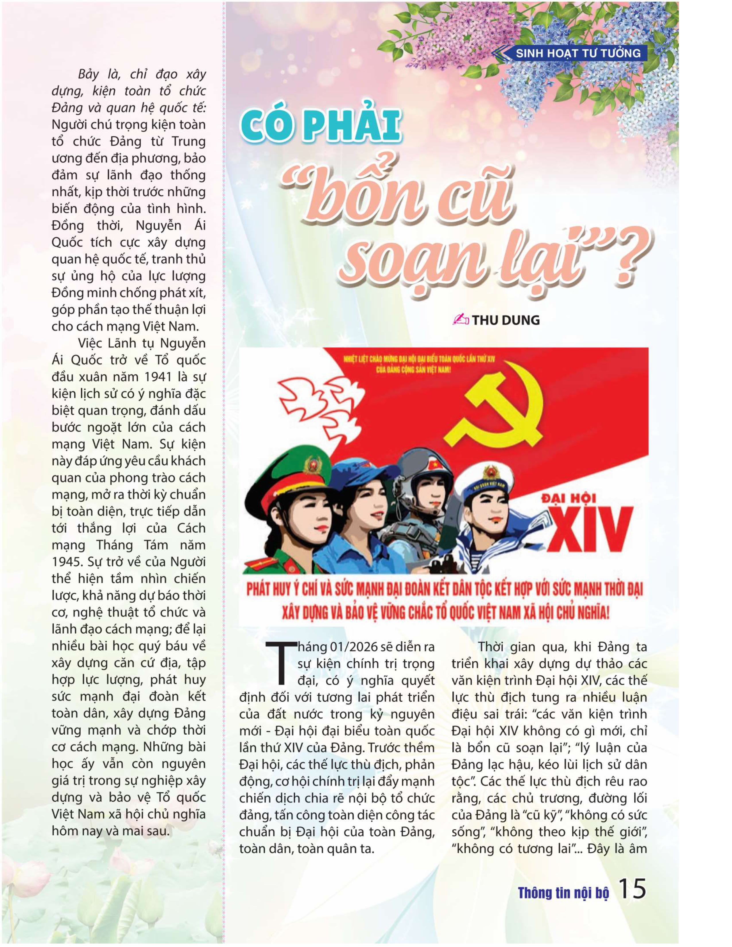 Tài liệu sinh hoạt chi bộ tháng 01 năm 2026